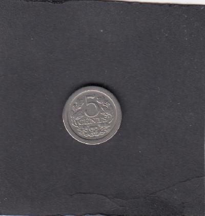 Beschrijving: 5 Cent WILHELMINA  